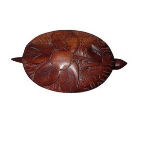 Wooden hand-made turtle Aruba wooden storage trinket box, vintageVintage‎
